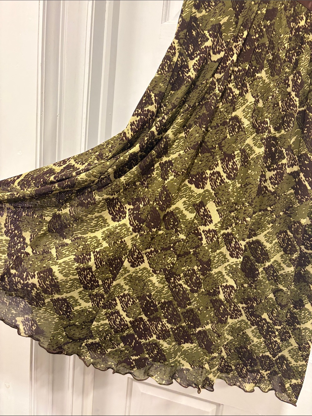 Signature by Sangria Earthy Chiffon Square Neck Ribbon Detail Dress 12 - Picture 7 of 8